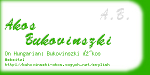 akos bukovinszki business card